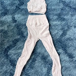 Free people pink matching workout set